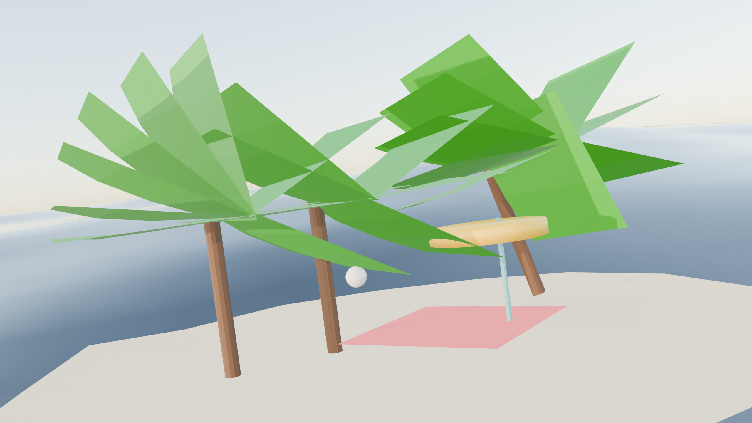 rendered beach scene